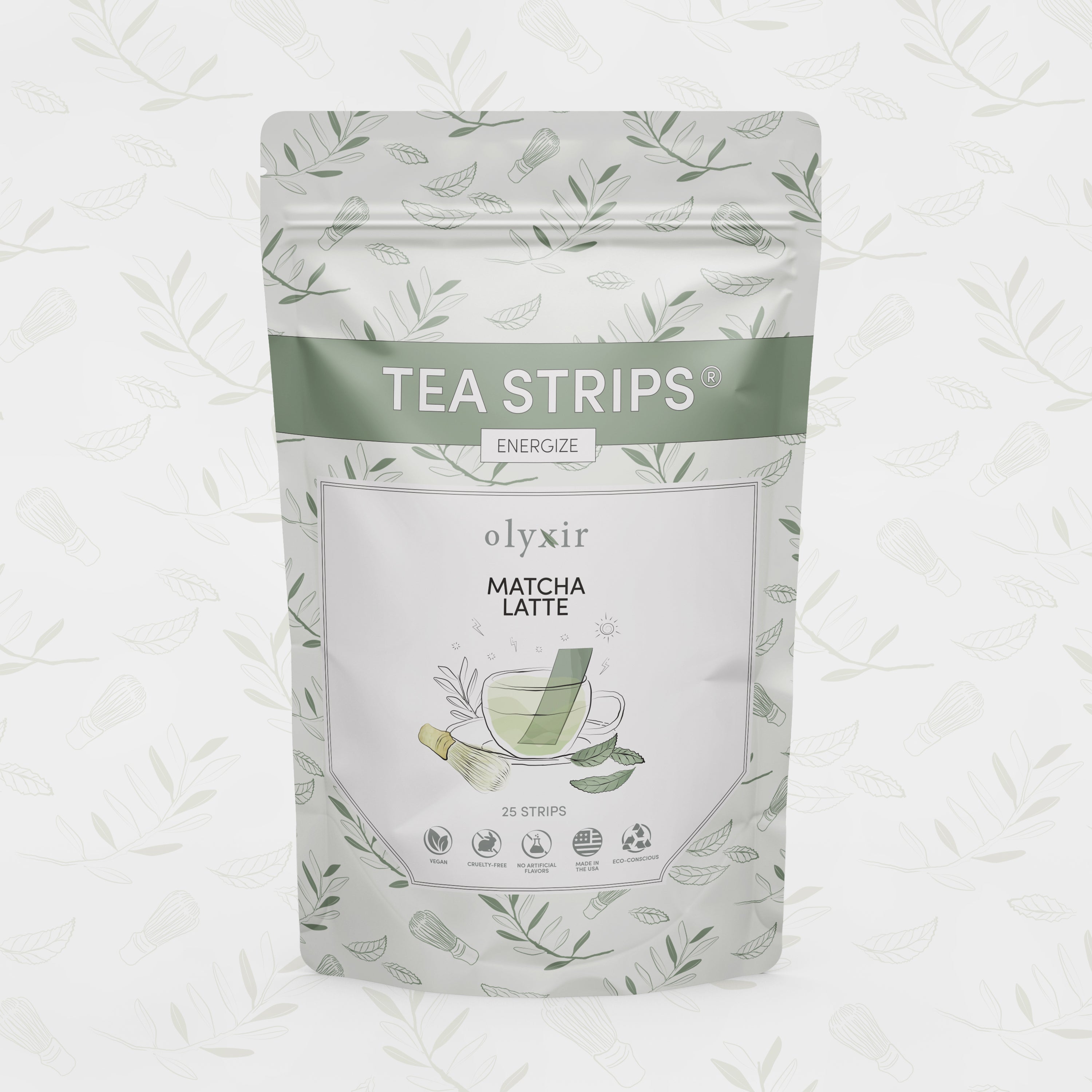 Energize Tea | Matcha Latte Tea Strips | 25 Servings