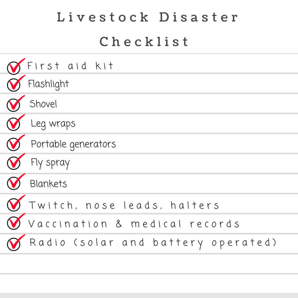 Livestock Disaster Kit Checklist