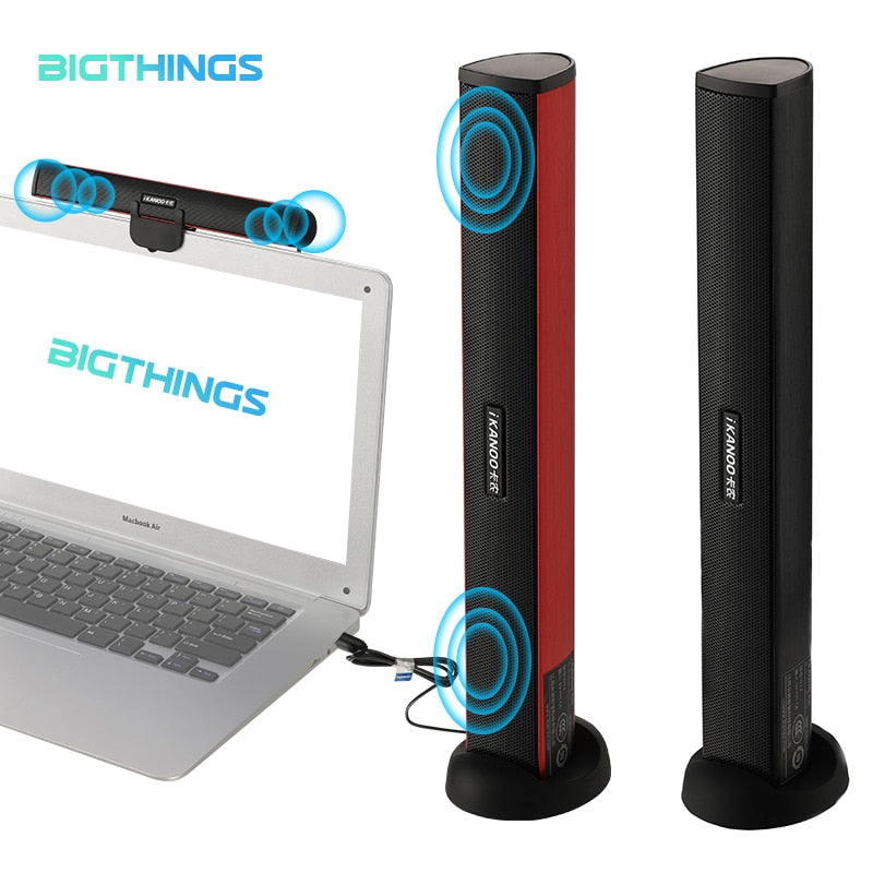 USB Laptop Speaker Portable Computer Audio Mini Subwoofer Bar Stick Music Player For Notebook PC Hot Sale Ikanoo Brand