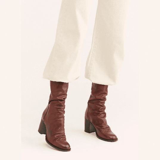 elle block heel boot