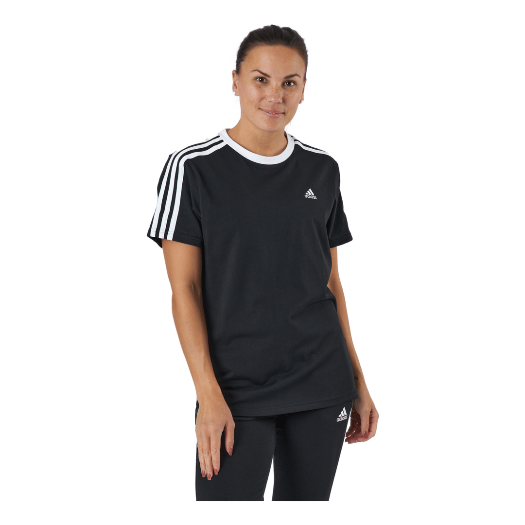 adidas Essentials 3-Stripes Single Jersey Crop Top Clear Pink –