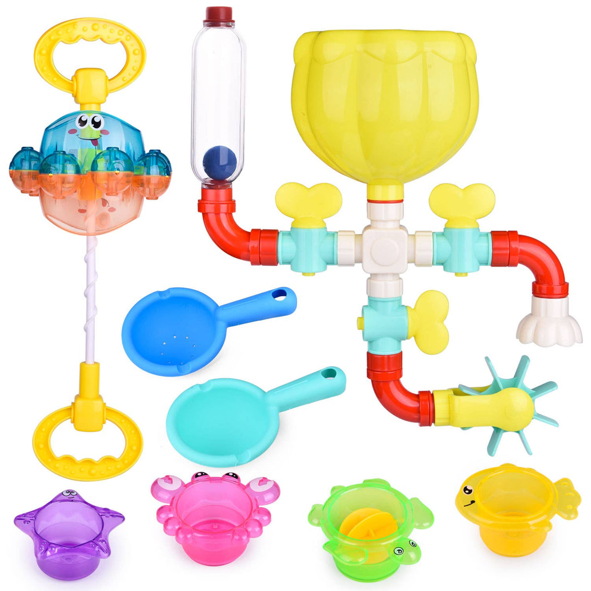 12pcs Toddler Bath Toys Sea Animals Water Toys Stackable Cup – This & That  Stores