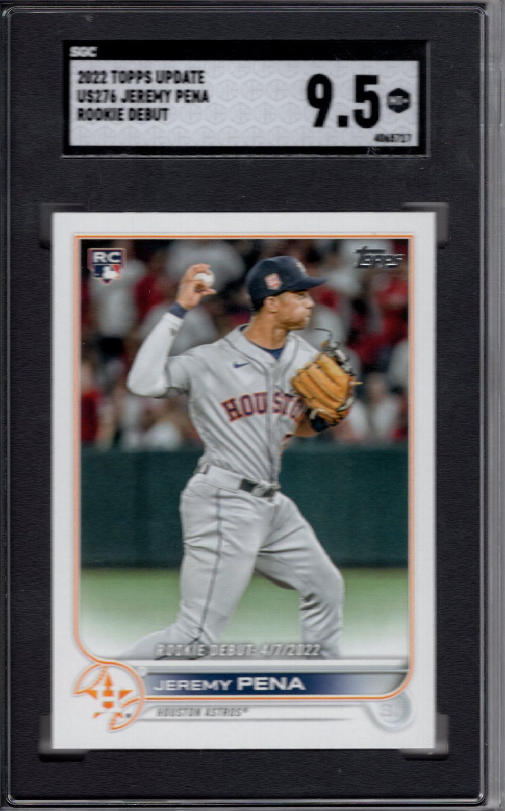 2022 Topps Update Jeremy Pena SGC 9.5