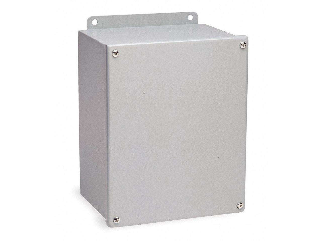 10H x 8W x 6D Metallic Enclosure, Gray, Knockouts: No, Screws Closure Method