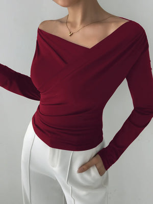 Asymmetrical Long Sleeve Blouse - Michelle Francisco