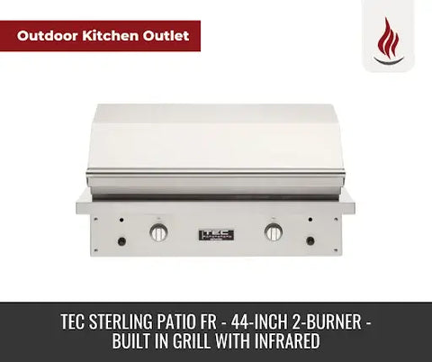 TEC Sterling Patio FR - 44-Inch 2-Burner Built-In Grill with Infrared