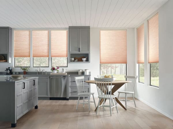 Hunter Douglas Applause® Honeycomb Shades with PowerView® Motorization in kitchens 