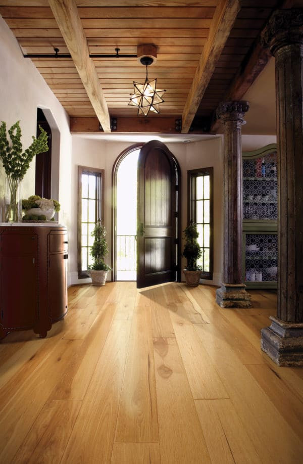 Biltmore 7 1/2" Hickory Hardwood in Tracery featured in an entryway 