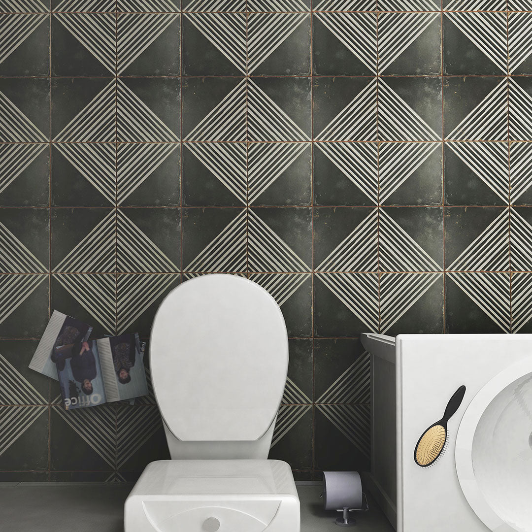 Rombos Kings 17 3/4 x17 3/4 Patterned Tile on Bathroom Wall