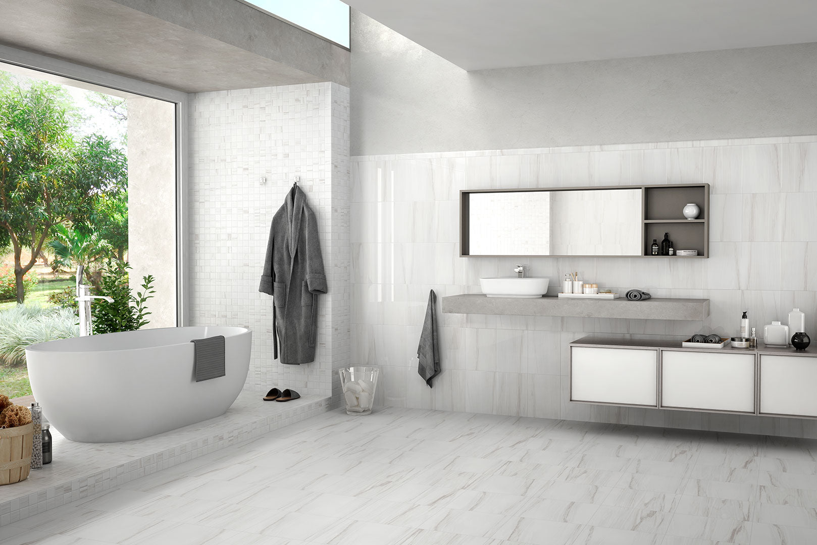Blanco Ontario 13×26 Porcelain Tile Bathroom Flooring