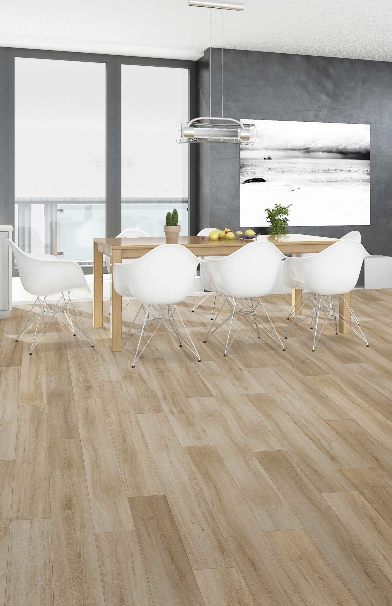 Barcelona Trendsetter 7.48" Water Resistant Laminate on Dining Room Floor