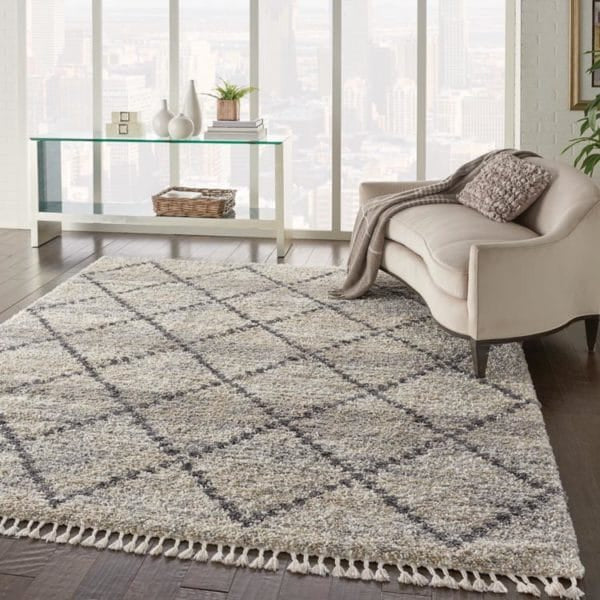 Oslo Shag Area Rug in Silver Gray