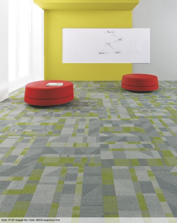 Commercial Modular Carpet Tiles featured in an office space 