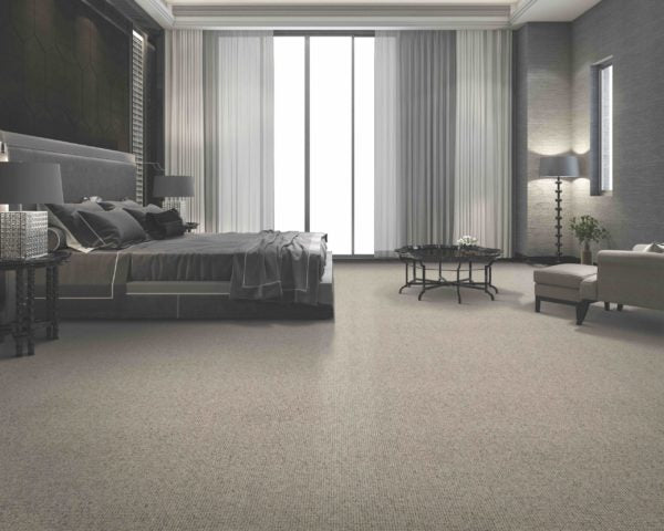 Modern Framework Berber Carpet in Stonecraft featured in modern bedroom 