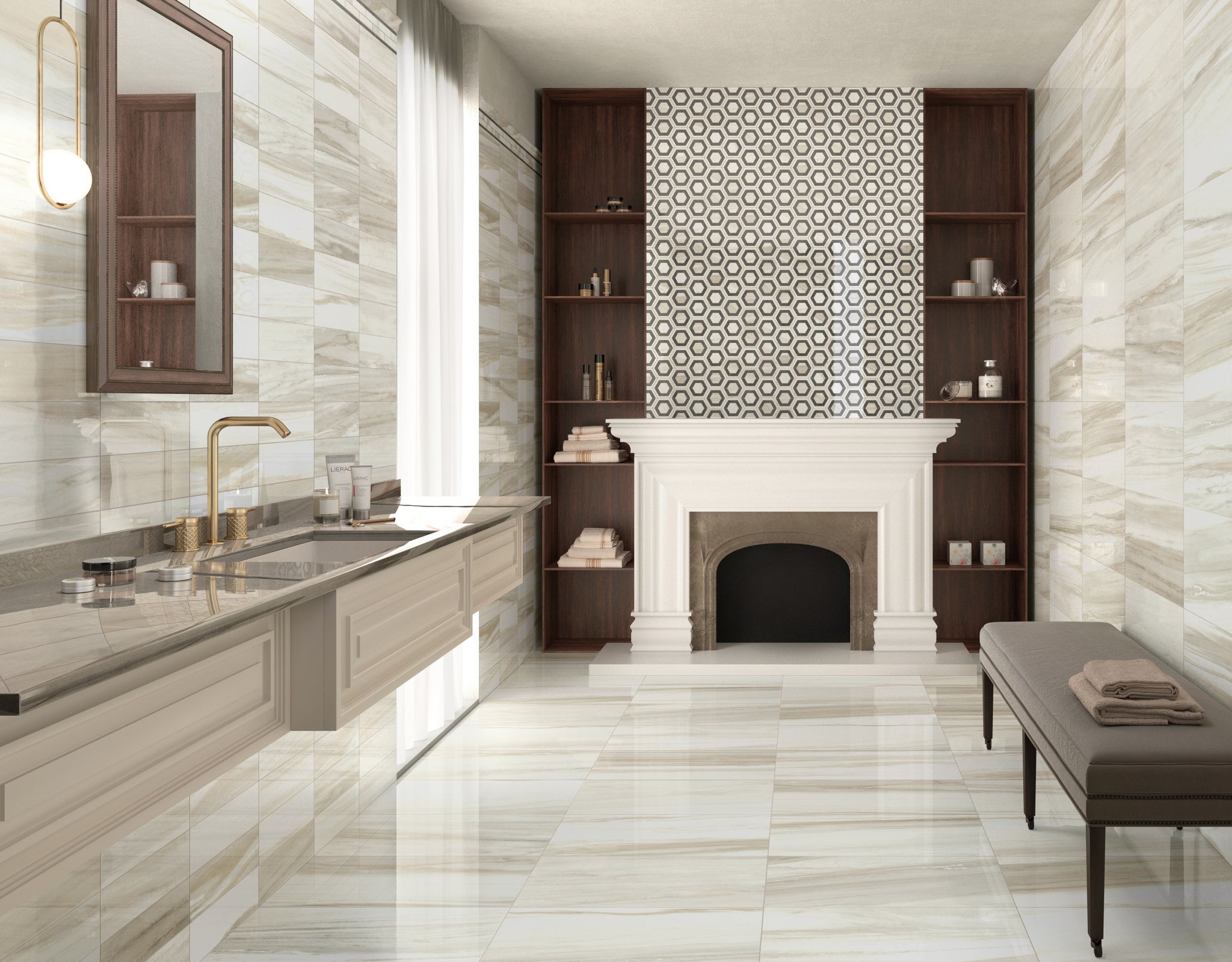 Stylish Taupe Monte Carlo 4×12 Porcelain Bathroom Tile 