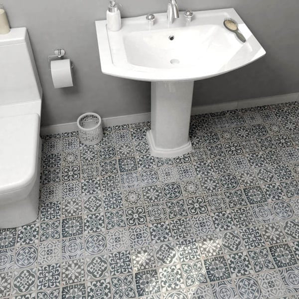 Faenza 13x13 Patterned Tile in Nero bathroom tile 