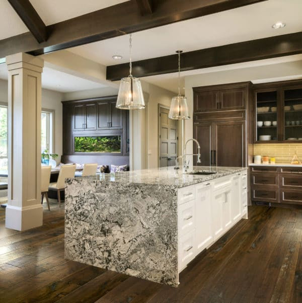 Saloon Maple 7 1/2" dark Hardwood in Ireland in kitchen