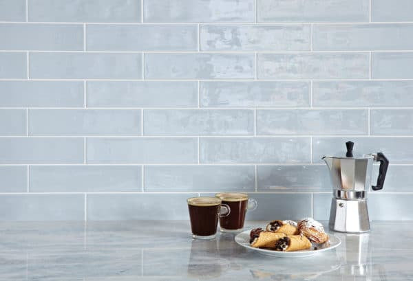 Origin 2 1/2 x 10 1/2 Matte Subway Tile in Sky Blue kitchen backsplash