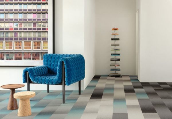 Commercial Vinyl multicolored flooring in office 