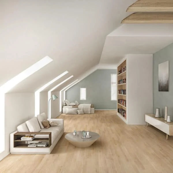 Naturel 3x30 Wood Plank Tile in Clair featured in a minimalist interior
