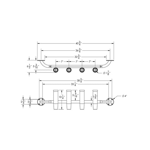 TACO Deluxe Trident Rod Holder Cluster Offset [F31-0781BXY-1]