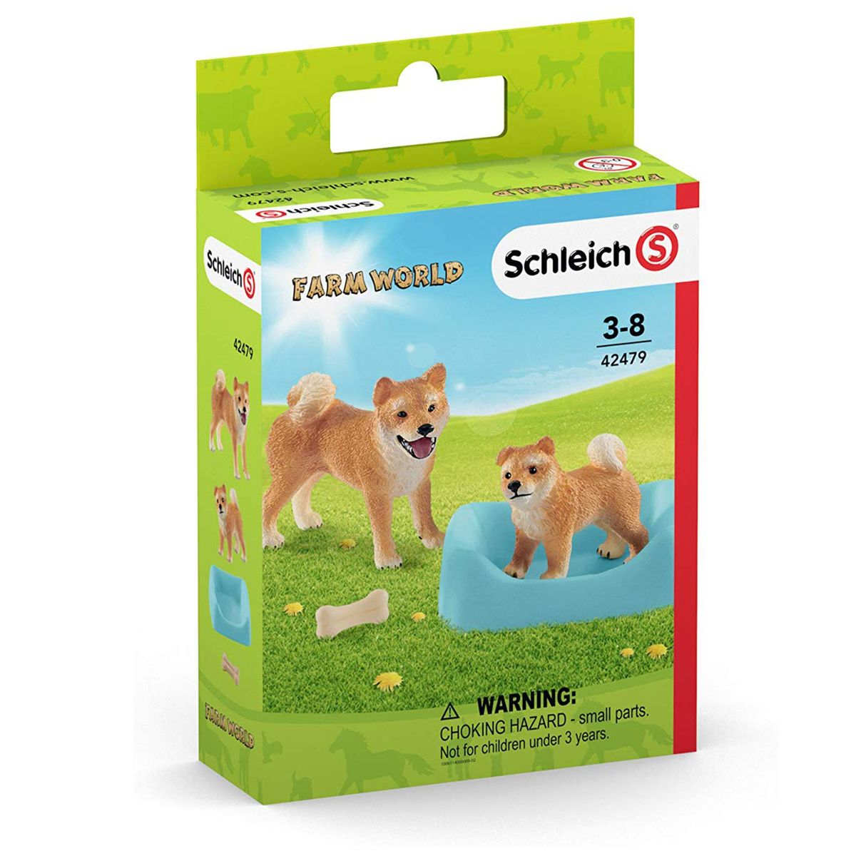 Schleich - Farm World - Spielset, Hunde, Mutter und Welpe, Shiba Inu