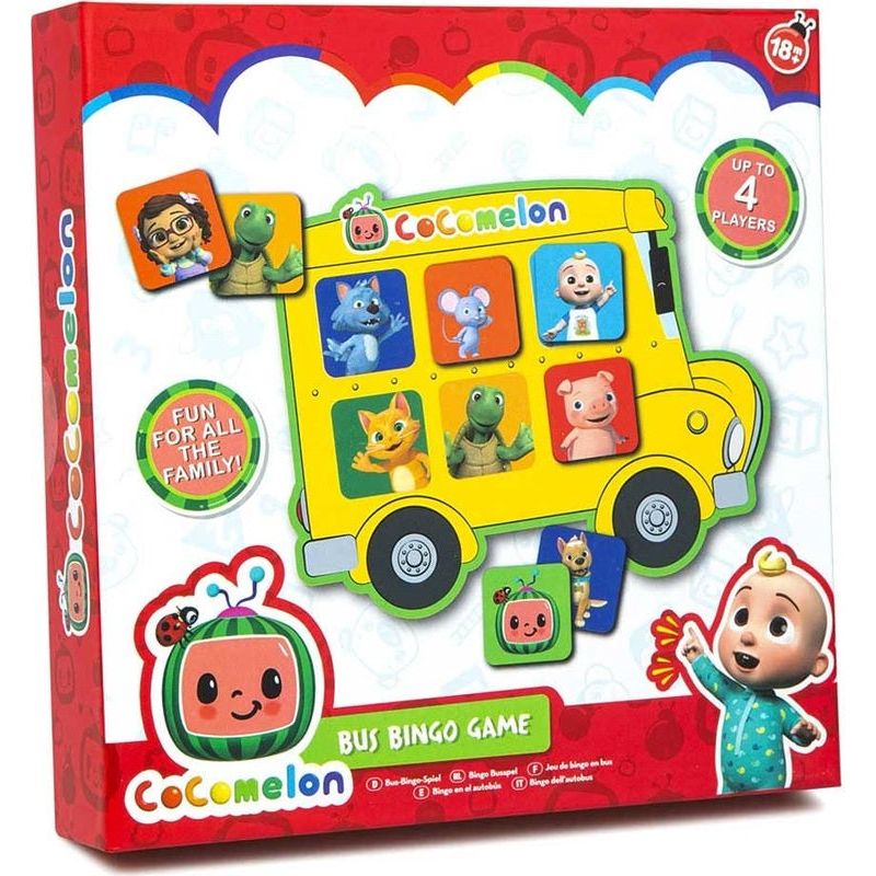 RMS 96-0029 – Cocomelon – Bus-Bingo-Spiel, Schulbus, Reisespiel