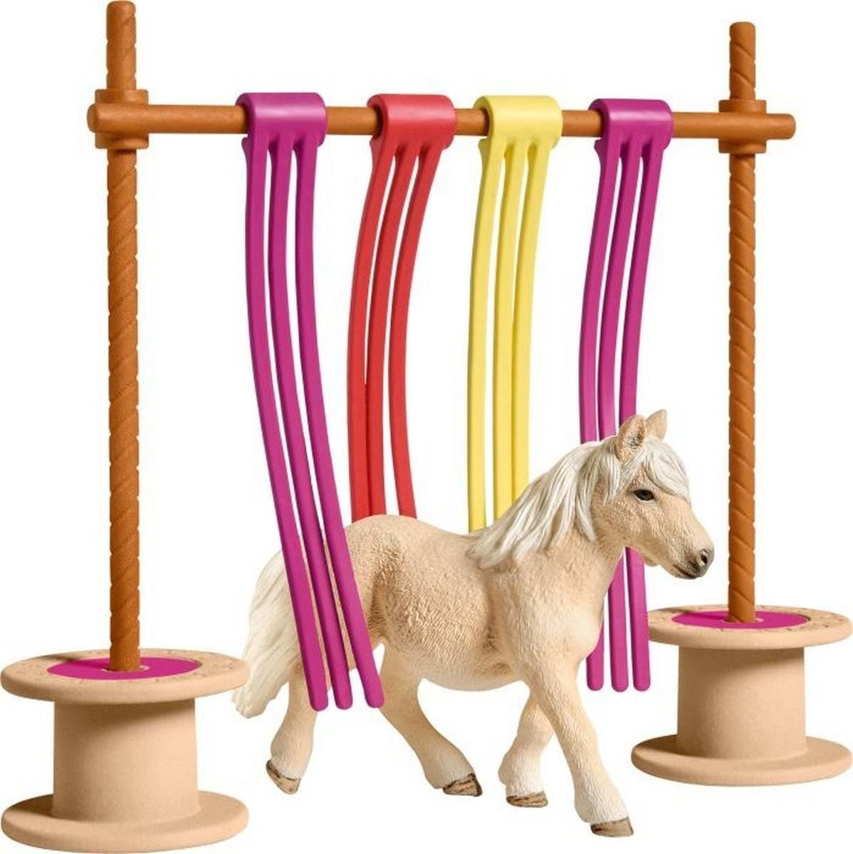 Schleich 42484 – Farm World – Pony mit Flattervorhang, Spielfigur, Pferd