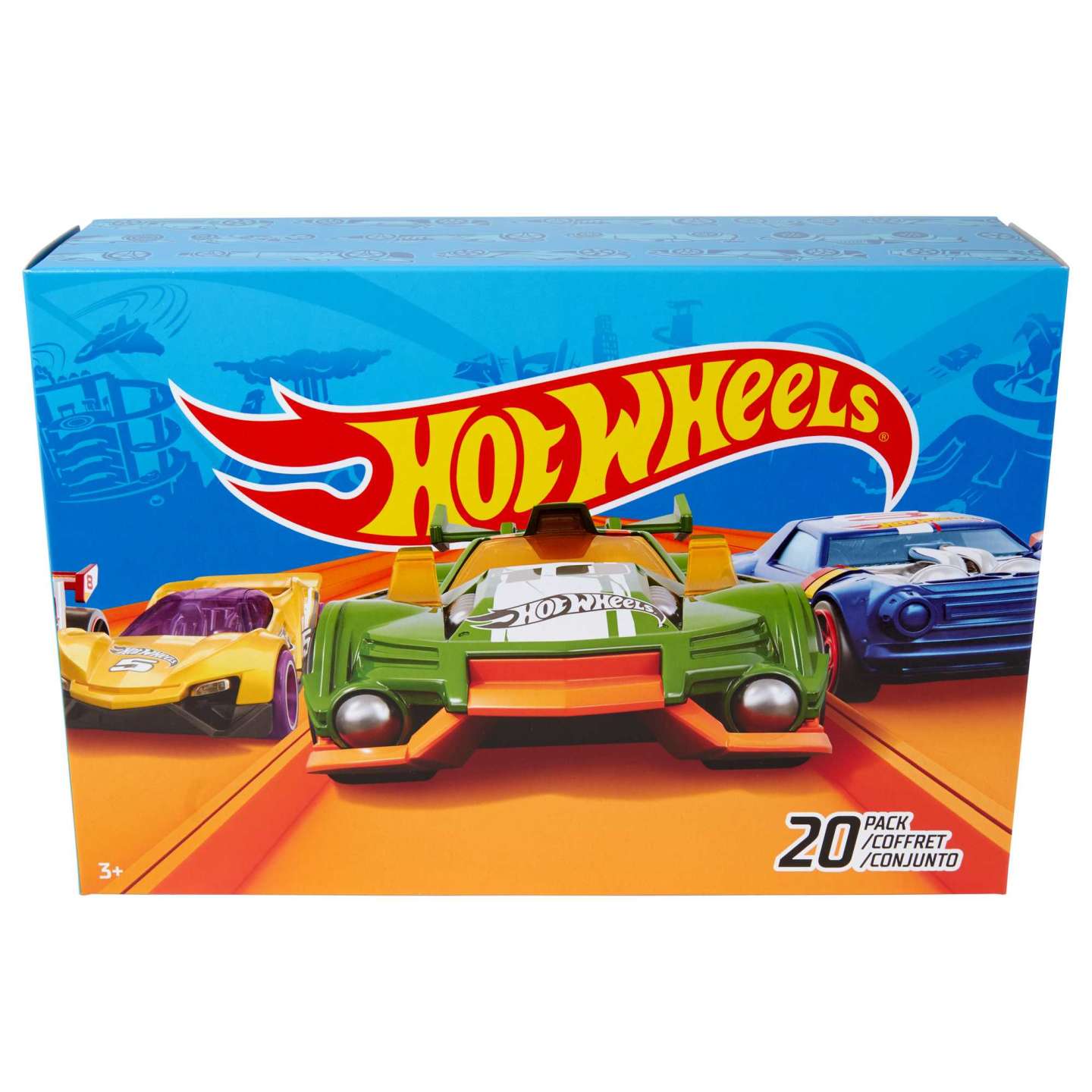 Mattel DXY59 – HotWheels – Geschenkset, Die-Cast-Fahrzeuge, 1:64, 20er Pack