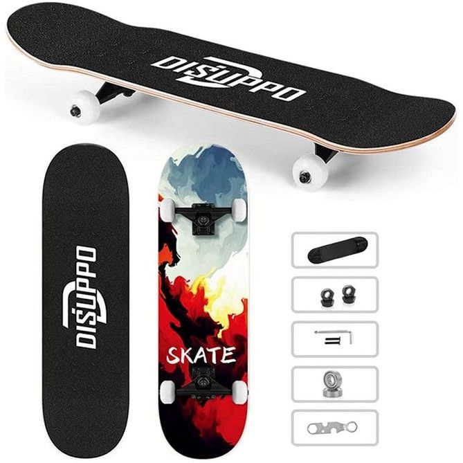 Disuppo Skateboard „Skate“+ Rucksack 80cm