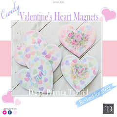 Candy Valentines Heart Magnets Painting Tutorial