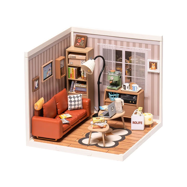 Rolife Cozy Living Lounge DIY Miniaturhaus aus Kunststoff DW007
