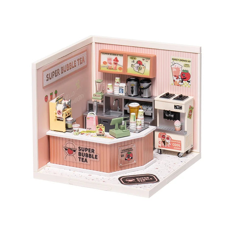 Rolife Super Creator Double Joy Bubble Tea Kunststoff DIY Miniaturhaus Bausatz DW006