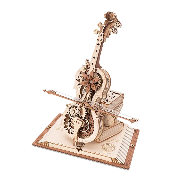 ROKR Magisches Cello, mechanische Spieluhr, 3D-Holzpuzzle, AMK63