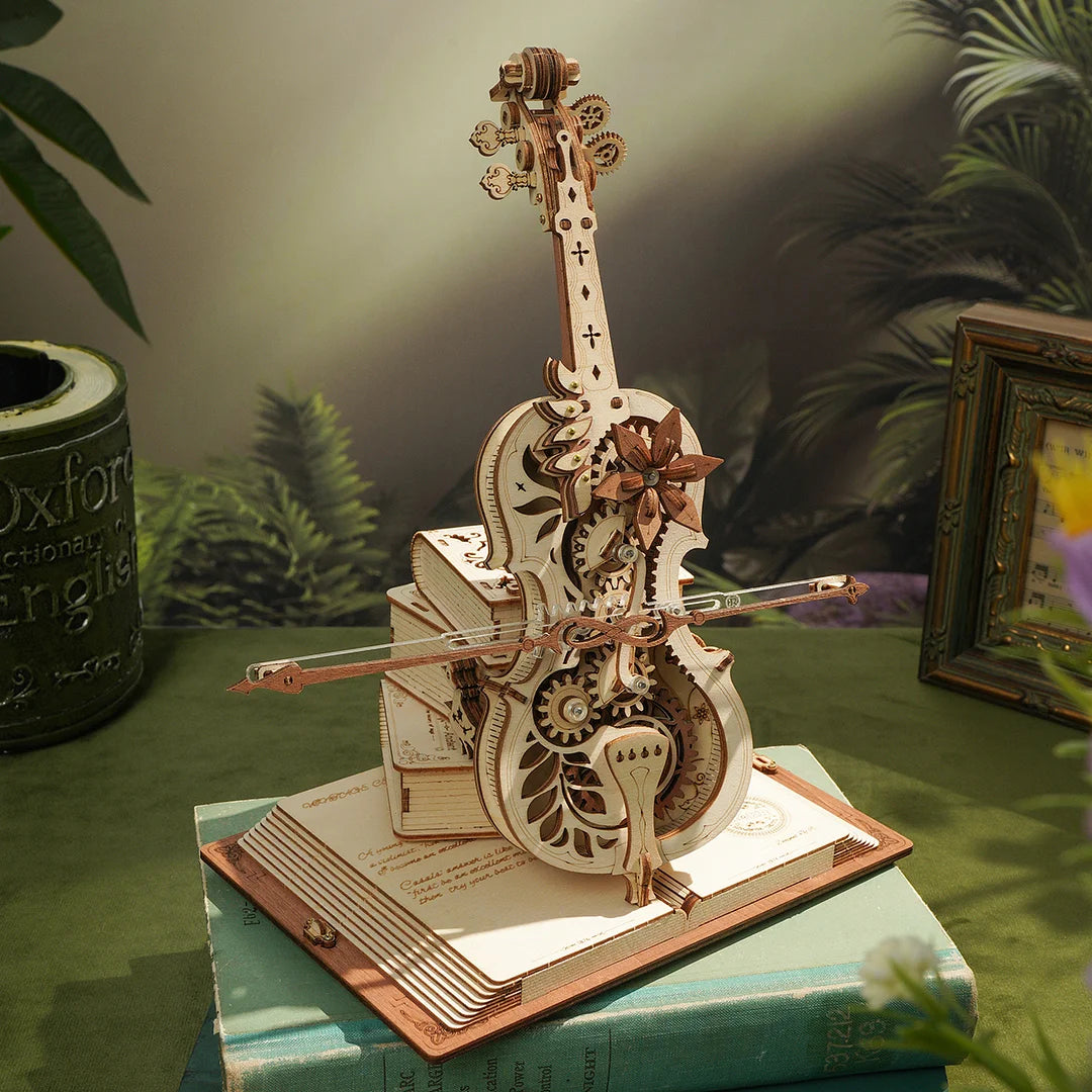 Boîte à musique mécanique ROKR Magic Cello Puzzle en bois 3D AMK63 | Robotime Online