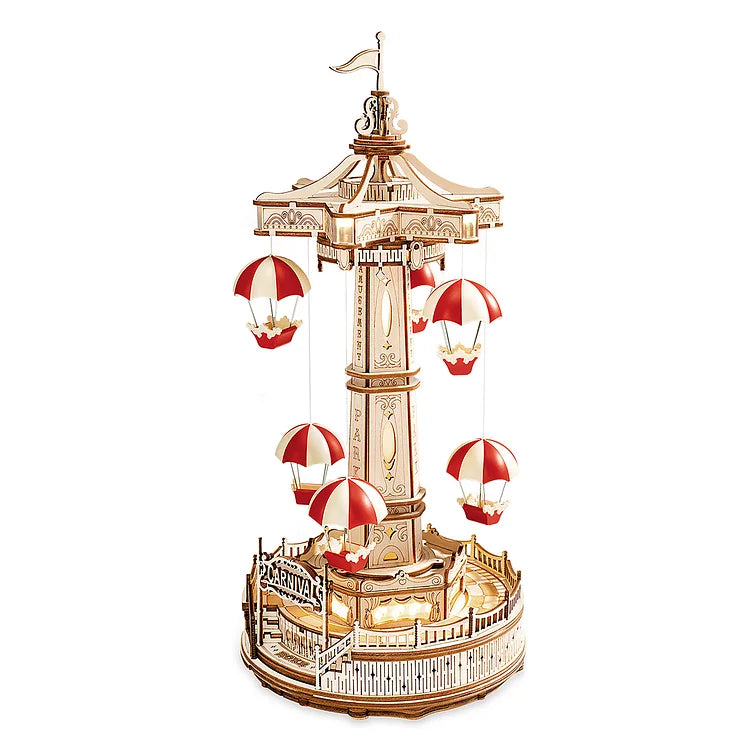 ROKR Parachute Tower DIY Music Box 3D Wooden Puzzle EA01 | Robotime Online