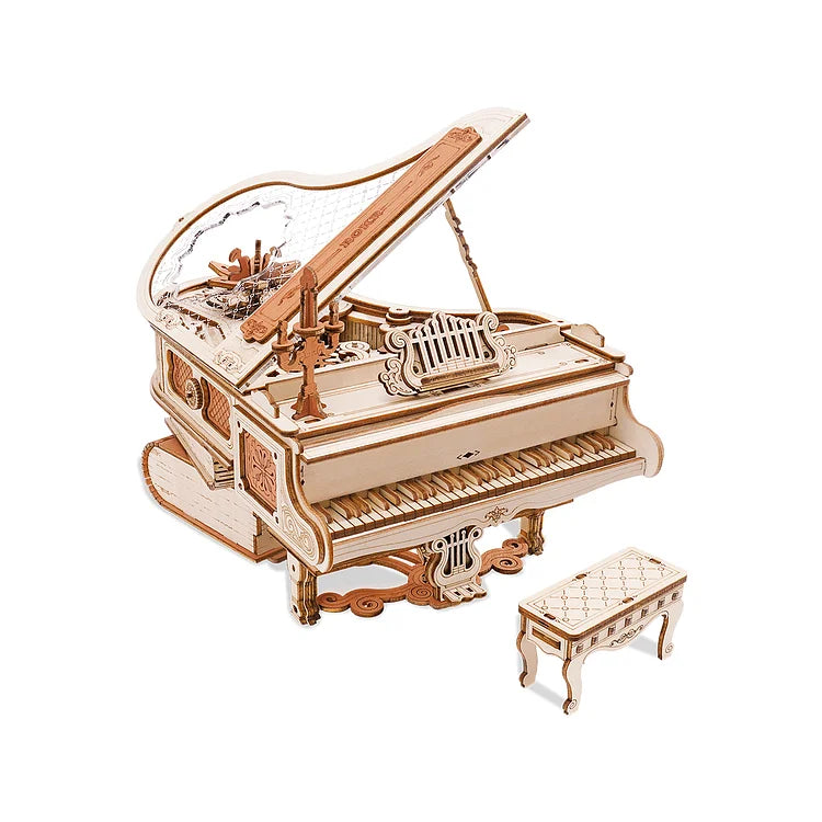 Puzzle 3D en bois avec boîte à musique mécanique ROKR Magic Piano AMK81 | Robotime Online