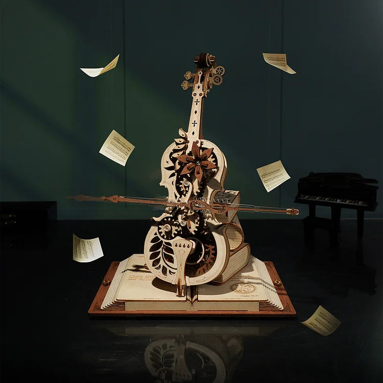 ROKR Magic Cello Mechanical Music Box 3D Wooden Puzzle AMK63 | Robotime Online