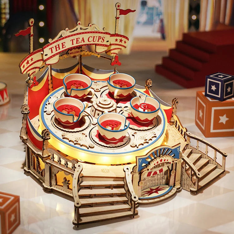 ROKR Tilt-A-Whirl DIY Music Box 3D Wooden Puzzle EA04 | Robotime Online