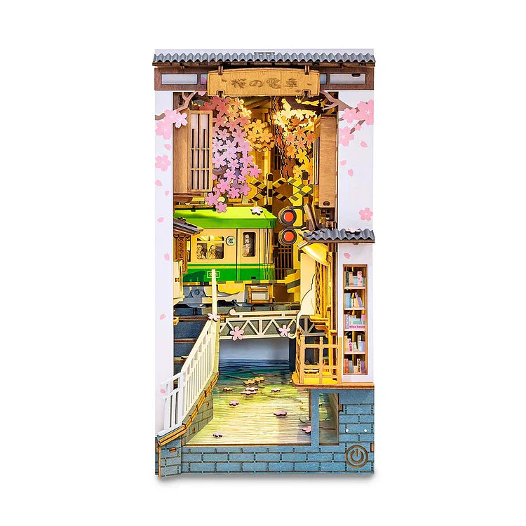 Kit d'insertion d'étagère pour coin de livre DIY Sakura Densya de Rolife TGB01 | Robotime Online