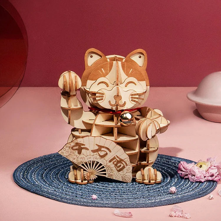 Rolife Plutus-Katzenmodell 3D-Holzpuzzle TG303 | Robotime Online