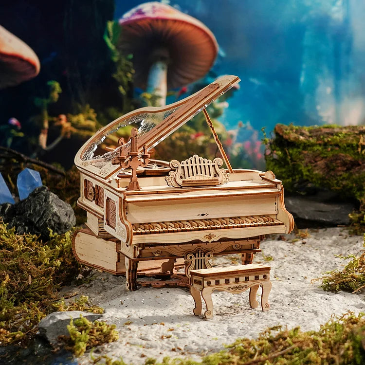 Puzzle 3D en bois avec boîte à musique mécanique ROKR Magic Piano AMK81 | Robotime Online