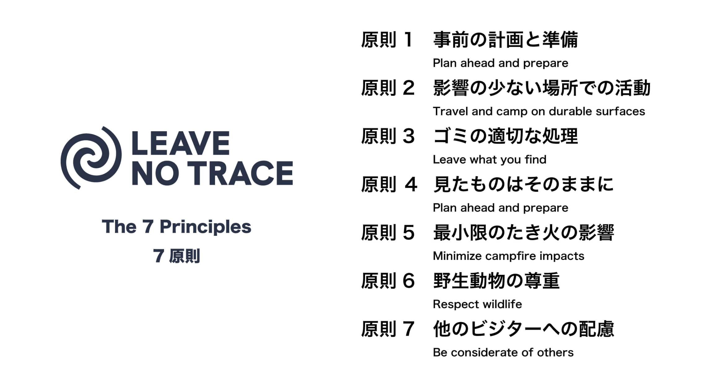 Leave No Trace ７つの原則