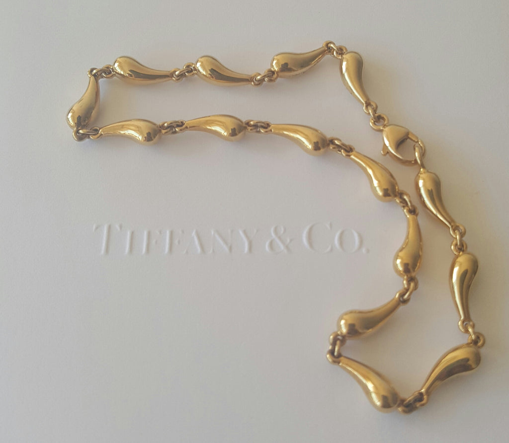 Tiffany And Co Solid 18ct Gold Elsa Peretti Tear Drop Bracelet 1267gms Catherine Trenton Jewellery 