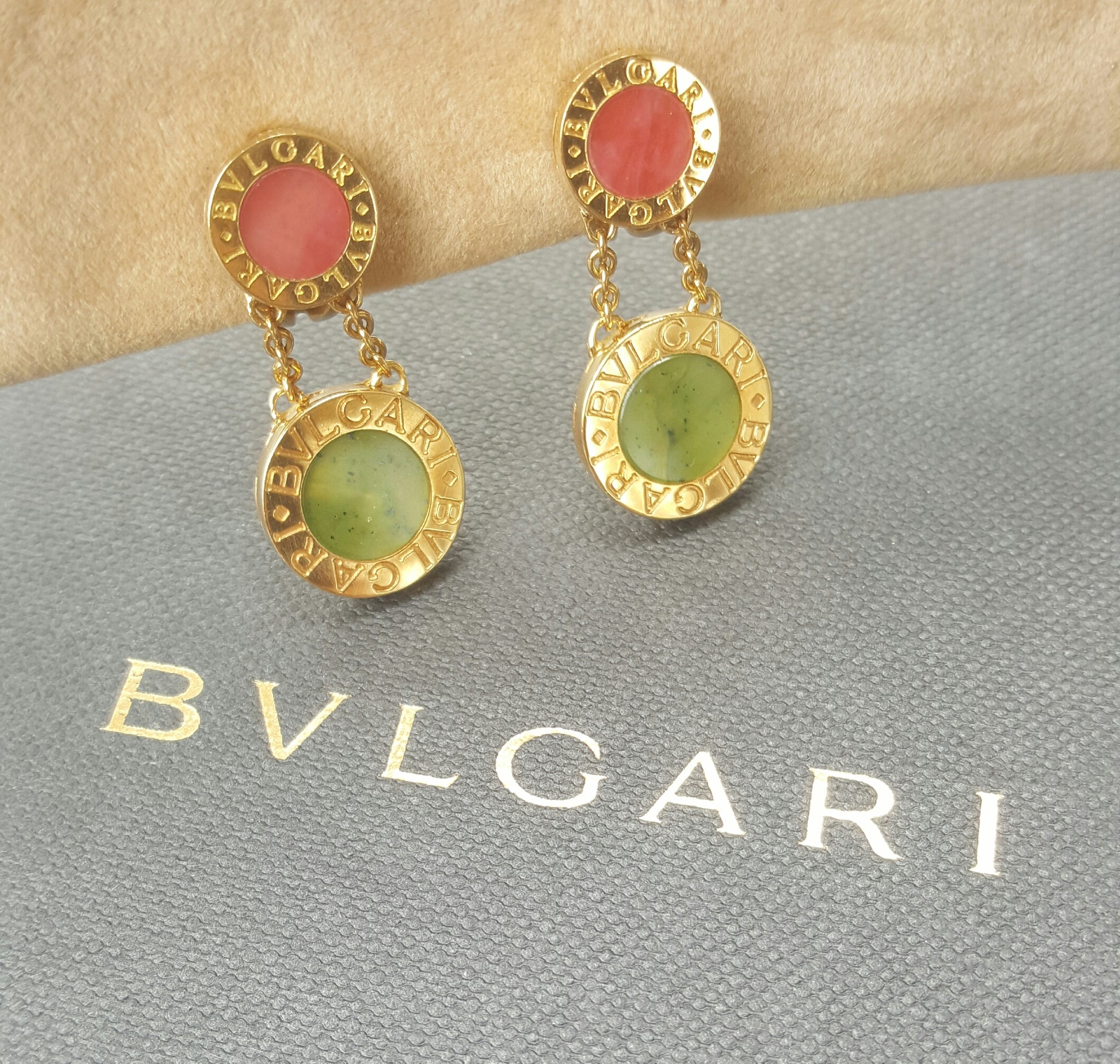 bvlgari jade earrings