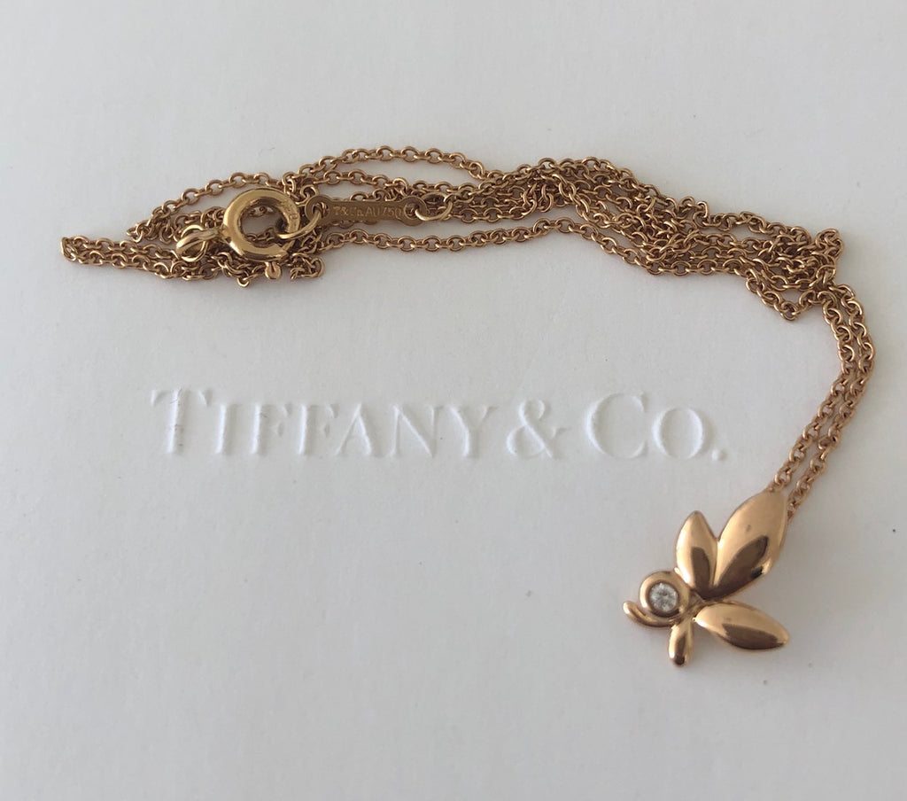 Tiffany And Co 18ct Rose Gold And Diamond Paloma Picasso Olive Leaf Pen Catherine Trenton Jewellery