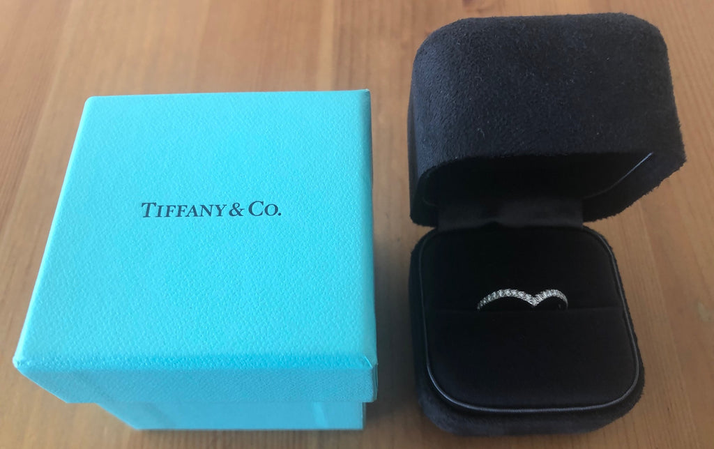 Tiffany & Co. 0.17tcw Diamond Soleste 'V' Half Eternity Ring Band Mint ...