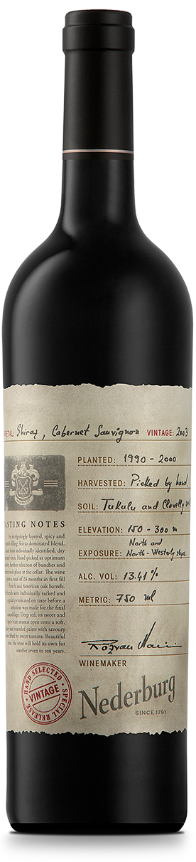 Nederburg Limited Edition Shiraz Cabernet 2003 750ml Vinotèque 