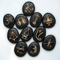 Obsidian Karuna Symbol Reiki Stones – Cast a Stone