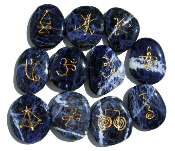 Sodalite Karuna Symbol Reiki Stones – Cast a Stone